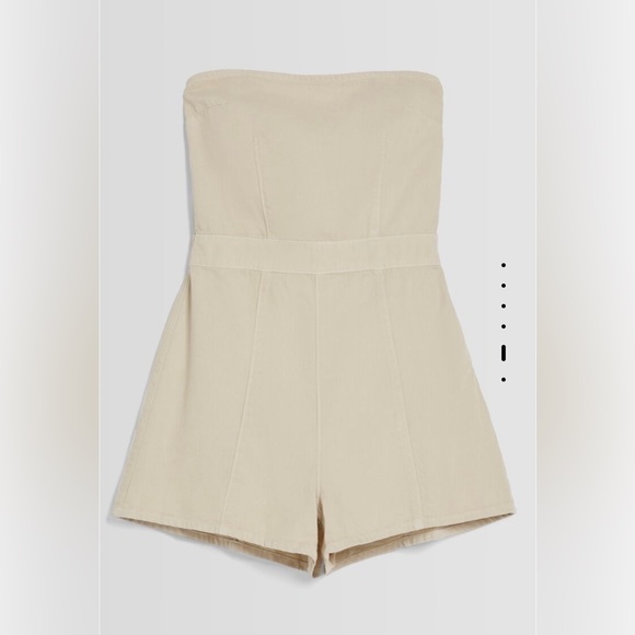 NWT BERSHKA DENIM ROMPER SIZE XS - Picture 3 of 6